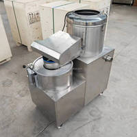Automatische roestvrijstalen aardappel-, cassave- en wortelgroentewas-, schil- en snijmachine met hoge efficiëntie, capaciteit 400 kg/uur