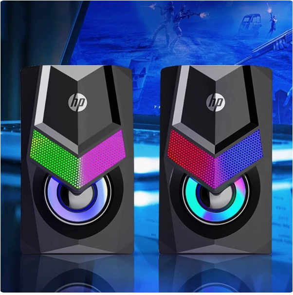 Huipu DHE-6000 Wired RGB Illuminated Speaker, USB Universal Speaker for Laptops and Desktops