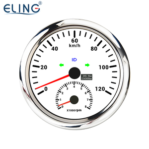 ELING coche Universal 110mm medidor GPS velocímetro 200 <span class=keywords><strong>km</strong></span>/h con tacómetro 0-8000RP retroiluminación roja para camión barco camión 12V 24V - Product Image 2