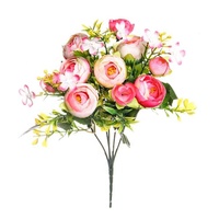 Nouvelles conceptions de bouquets de fleurs artificielles en soie en gros, avec une durée de vie de 3 ans, pour la décoration de mariage et de table à la maison