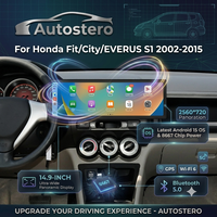 Radio para Auto Android de 14.9 Pulgadas para Honda Fit/Cityl EVERUS S1 2002-2015, Pantalla Estéreo, Navegación GPS, Reproductor Inalámbrico CarPlay
