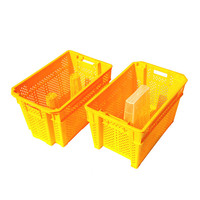 Boîtes de transport et de déménagement durables en plastique recyclé maillé, grandes boîtes de rangement, caisses empilables en plastique pour légumes et fruits