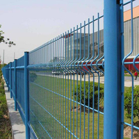 Valla de jardín al aire libre, cerca de malla soldada de seguridad 3d con poste de melocotón