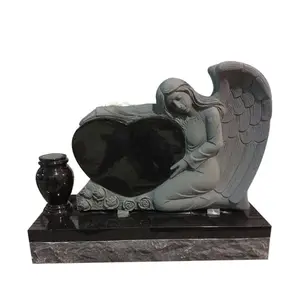 High Quality Monument And Tombstone Newly Designed Angel Of Love Monument Tombstone Hand Carved Granite Tombstone