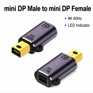 Adaptateur bidirectionnel en aluminium <span class=keywords><strong>DisplayPort</strong></span> mâle vers Mini DP femelle 8K 60Hz pour ordinateur portable, moniteur, projecteur, DP vers Mini DP - Product Image 1