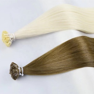 Highknight vente en gros kératine italienne pointe plate cuticule droite naturelle alignée 100% Extensions de cheveux humains vierges Remy - Product Image 3