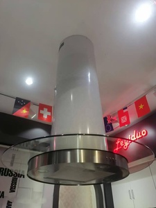 <span class=keywords><strong>Hotte</strong></span> de cuisine îlot ronde en acier inoxydable doré/noir pour hôtels et foyers, avec éléments en cuivre - Product Image 6
