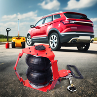 Cric pneumatique triple sac 3 tonnes à levage rapide pour réparation automobile en garage avec tuyaux en acier rouges – Catégorie de produit : Cric de voiture