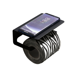 <span class=keywords><strong>Porta</strong></span> rotolo <span class=keywords><strong>di</strong></span> <span class=keywords><strong>carta</strong></span> <span class=keywords><strong>igienica</strong></span> in acciaio inox nero opaco con ripiano - Product Image 1