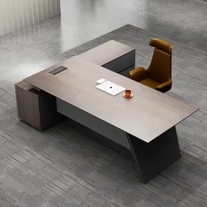 Office Desk In Leather  Contemporary Office Desks Online: Boss's Cabin