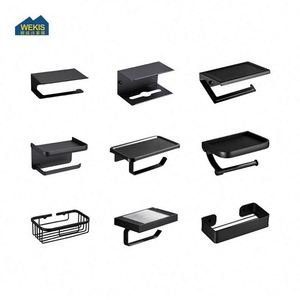 Stainless Steel Modern Wall Mounted Toilet Roll Holder Towel Holder with <b>Shelf</b> <b>for</b> <b>Kitchen</b> & Gym Bathroom Toilet Paper Holder - Product Image 4