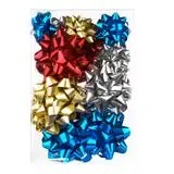 Metallic Double Face 100% Polyester Gift Bows in <b>Red</b> Blue Gold Silver Solid Color Foil <b>Ribbons</b> Wired for Gift Packaging - Product Image 2