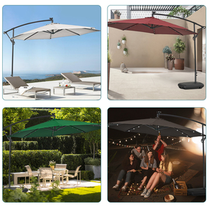 Venta caliente grande resistente 3M jardín playa plátano voladizo sombrilla <span class=keywords><strong>Patio</strong></span> Led sombrilla con luces solares - Product Image 6
