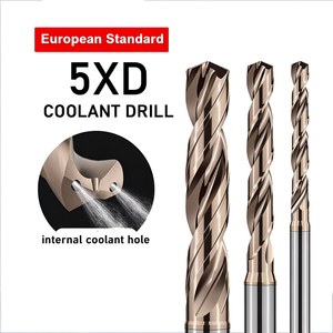 Forets en carbure standard européens à refroidissement par liquide, haute température/dureté, revêtement AlTiN, droite, angle de 140° pour l'acier inoxydable - Product Image 2