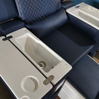 Chaises de pédicure modernes Massage complet du corps de luxe Fauteuil de pédicure spa bleu Spa pour les pieds sans plomberie avec surf et éclairage LED