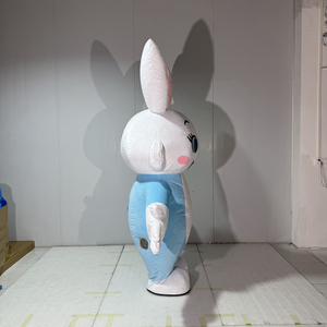 <span class=keywords><strong>Costume</strong></span> Gonfiabile da <span class=keywords><strong>Coniglio</strong></span> Pasquale, Mascotte in Peluche Bianca e Blu per Adulti - Product Image 3