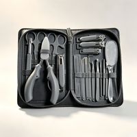 Kit de manucure et pédicure professionnel 22 pièces en acier inoxydable avec étui en cuir, coupe-ongles, repousse-cuticules, lime à ongles