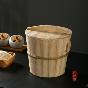 Bamboo Steamer Rice <b>Cooker</b> Set With Lid And Spoon Eco Friendly Hand Wash Only For Cooking Rice Guizhou Origin - Product Image 4