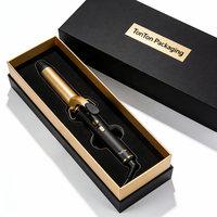 Boîte magnétique personnalisée et boîte cadeau noire pour nettoyant visage, produits de soins personnels, papier noir brillant