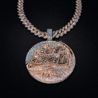 Collier personnalisé avec nom et lettre, pendentif numéro en moissanite sertie de pierres pour homme, style baguette, hip-hop, rock, rappeur, bijoux tendance