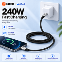 Câble USB C de charge rapide PD 240W, transfert de données haute vitesse 20 Gbps, câble tressé en nylon Type C vers Type C