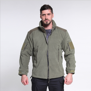 Veste tactique en polaire pour homme HBJ03 Desert Brown avec plusieurs poches et patchs à crochets pour badges - Product Image 5