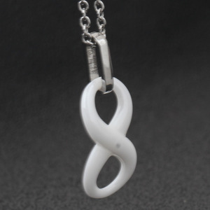 Collar de Cerámica Blanco con Forma de Ocho, 27MM, Cadena Minimalista para Clavícula, Cadena de Moda para Suéter, Joyería para Uso Diario, Regalo - Product Image 2