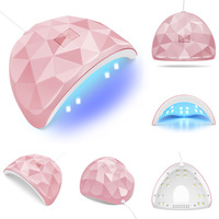 Lampe à ongles UV LED USB 36W rose à texture facetée, sécheuse pour vernis gel, design mignon pour la maison et le salon