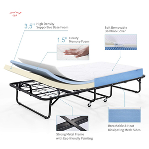 <span class=keywords><strong>Letto</strong></span> pieghevole portatile <span class=keywords><strong>singolo</strong></span> con struttura in metallo con <span class=keywords><strong>materasso</strong></span> in Memory Foam da 5" - Product Image 6