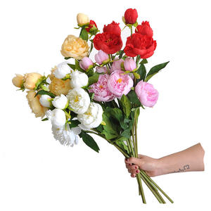 Decorazione di nozze artificiali fiori di seta rosa <span class=keywords><strong>peonia</strong></span> grande all'ingrosso 3 teste rosa <span class=keywords><strong>blu</strong></span> <span class=keywords><strong>peonia</strong></span> rosa Bouquet fiori floreali - Product Image 6