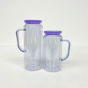 12Oz 16Oz Snowglobe Plastic <b>Mug</b> With Hole and Plug 12 16 Oz Double Walled Pre Drilled Acrylic Colorful Tumbler - Product Image 3