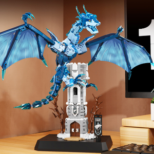 99005 Série Dragon - Game of Thrones - Modèle <span class=keywords><strong>de</strong></span> dinosaure Viserys le Dragon <span class=keywords><strong>de</strong></span> <span class=keywords><strong>Glace</strong></span> - Puzzle - Jouet - Plastique ABS - Décoration éducative - Product Image 3