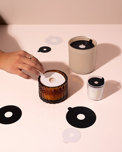 Couvercle de tirette noir protecteur pour bougies parfumées artisanales faisant des housses anti-poussière de bougie de laboratoire personnalisées - Product Image 3