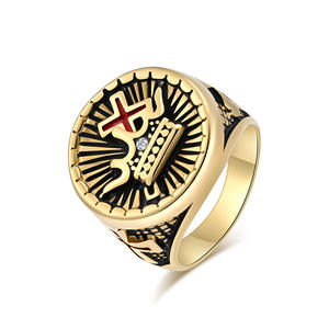 Cross Border Retro Punk Style Papal Cross <b>Titanium</b> Steel <b>Ring</b> For <b>Men</b> Hip Hop Trendy Personal Accessories - Product Image 1