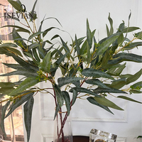 ISEVIAN Artificielle Eucalyptus Arbres Usine Qualité Tige Real Touch Unique Tige Feuillage Verdure Feutre Eucalyptus pour la Décoration