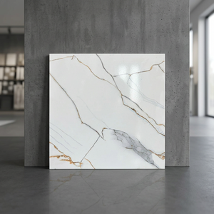 Carrelage en céramique Matt Marble Black Vein Marble Tile 30x30cm, poli, en dalle cultivée, pour salle de bain, sol émaillé - Product Image 3