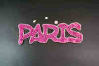 Échantillon Gratuit DIY de Noël, Vente en Gros Usine, Patchs en Cristal, Appliques Strass, Lettre Rose Paris, Design Personnalisé