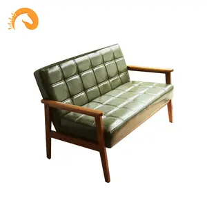 简单的现代真皮沙发为咖啡厅房间/餐厅/酒店商业便宜的椅子沙发与工厂价格 [2 座位】