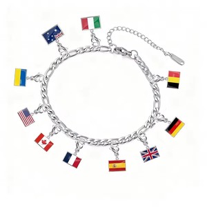 Breloques drapeaux de pays 10*6.6mm pour la fabrication de bijoux, bracelet DIY, acier inoxydable, bijoux tendance, enregistrant vos <span class=keywords><strong>souvenirs</strong></span> de voyage - Product Image 1
