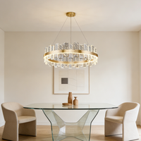 Lustre moderne en cristal de luxe pour salle à manger, lampe LED pour salon, éclairage suspendu 120W 220V 3CCT