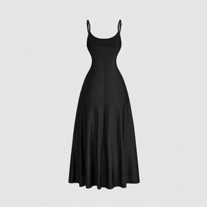 <span class=keywords><strong>Robe</strong></span> Camisole Décontractée Unie Sans Col Amincissante pour Femme Style Américain et Européen 2026, Coupe Ample, Jupe Large Évasée en Polyester - Product Image 4