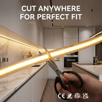 Bande lumineuse COB 8 mm facile à installer, découpe libre, 24 V, 480 LED/m, sans points, ruban FCOB, CE RoHS, éclairage d'escalier