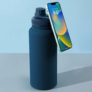 Logotipo personalizado 18oz 32oz doble pared frascos de vacío aislado de acero inoxidable deportes magnético MagSafe botella de agua con soporte para teléfono - Product Image 6