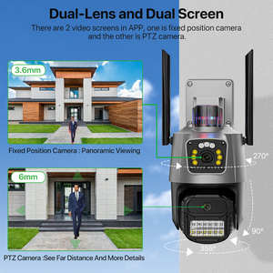 Factory Direct Color Night Vision Wireless CCTV <b>Camera</b> Dual Lens Outdoor Security <b>Camera</b> V380 PTZ <b>Camera</b> for Shop Security P11 B - Product Image 2