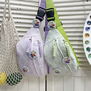 Sac de Poitrine Simple et Mignon pour Femme Rose Violet avec Fermeture Éclair Sac Bandoulière Portable pour Tenues Quotidiennes Été 2025 Y104 - Product Image 4