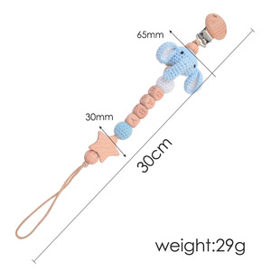 Attaches-sucettes en coton au crochet pour bébés et mamans, motifs animaux, et chaînes de sucettes personnalisables DIY - Product Image 5