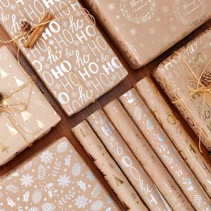 High Quality Wholesale 80g Christmas Kraft <b>Paper</b> <b>Tissue</b> 43*300cm Gift Luxury Custom Birthday Packaging <b>Wrapping</b> <b>Paper</b> Roll - Product Image 2