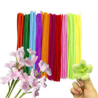Lot de 100 nettoyeurs de tuyaux en plastique, tiges en chenille colorées, pour loisirs créatifs, décorations de Noël douces, bâtonnets torsadés en peluche, fournitures de fil
