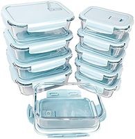 Günstiges Hochwertiges Borosilikatglas Lebensmittelbehälter-Set mit Kunststoffdeckel Einfaches Design 3 Fächer Faltbar Mikrowellengeeignet