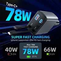 Cargador de Coche USB Retráctil 4 en 1 HNT Pd 78w de Carga Rápida, Adaptador Tipo C para Teléfono Móvil con Cables